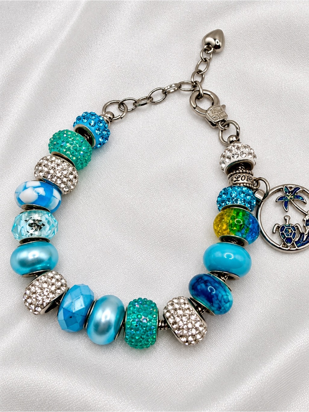 DJ’s Custom Creations Handmade Turquoise Sea Turtle Charm Bracelet